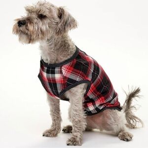 NWT Muk Luks Red and Black Plaid Dog Shirt Size Extra Extra Large